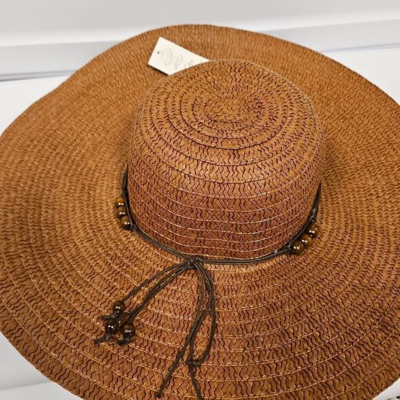 New with tag Light Brown Straw Summer Hat - Picture 7 of 7